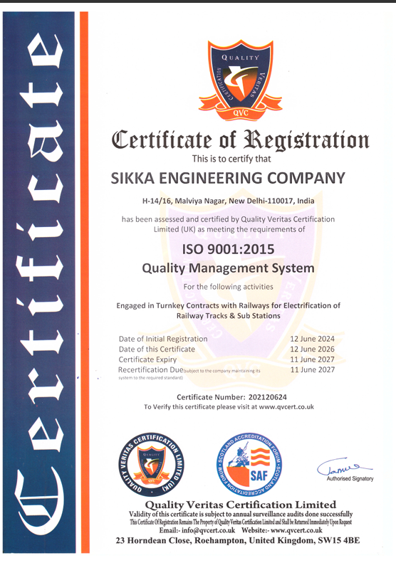 Sikka Engineering ISO 9001:2015 Certificate
